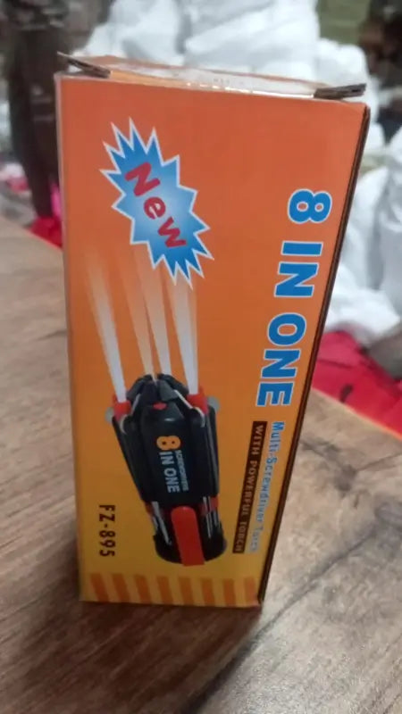 8-in-1 Multi-Tool Screwdriver with LED Flashlight Compact and Portable