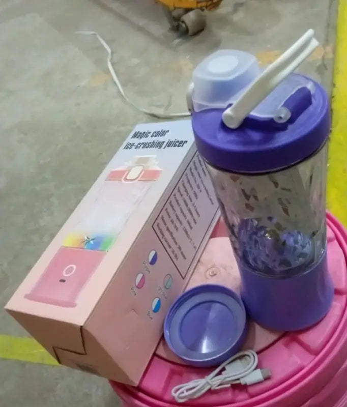 Eletric Crusher Juicer With Multicolor Light, 8 Blades