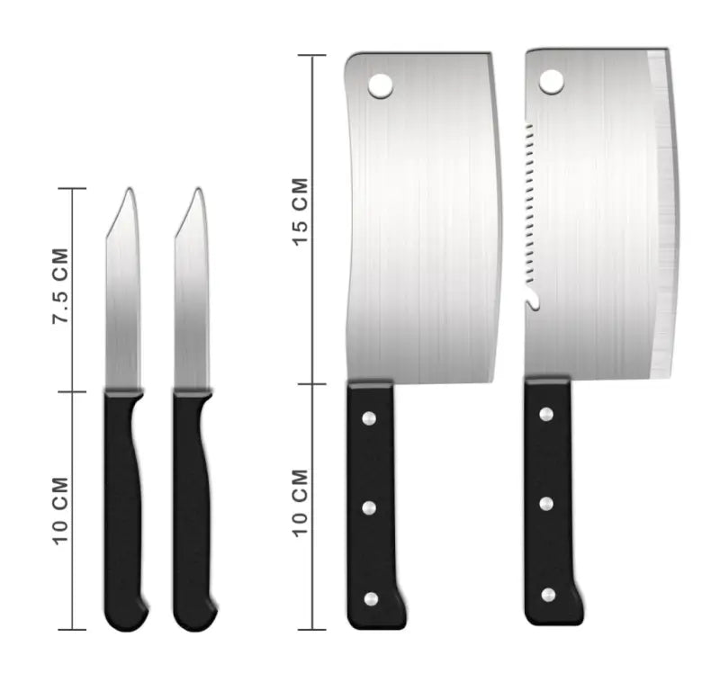 8 Piece Stainless Steel Kitchen Knife Set with Scissor, Peeler & Sharpener