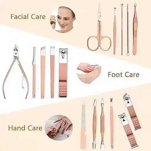 16-in-1 Manicure Kit – Stainless Steel Grooming Set