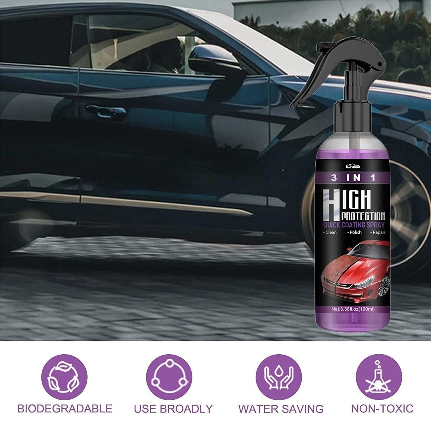 Hydrophobic Polish Coating Car Scratch Spray (Pack of 2)