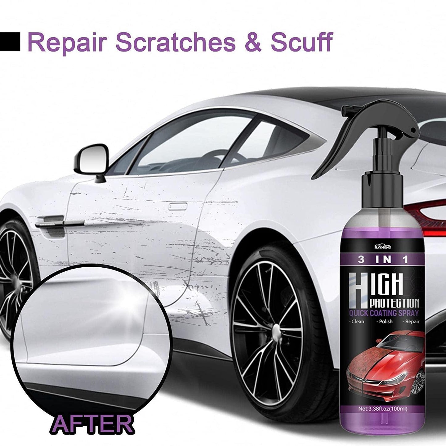 Hydrophobic Polish Coating Car Scratch Spray (Pack of 2)