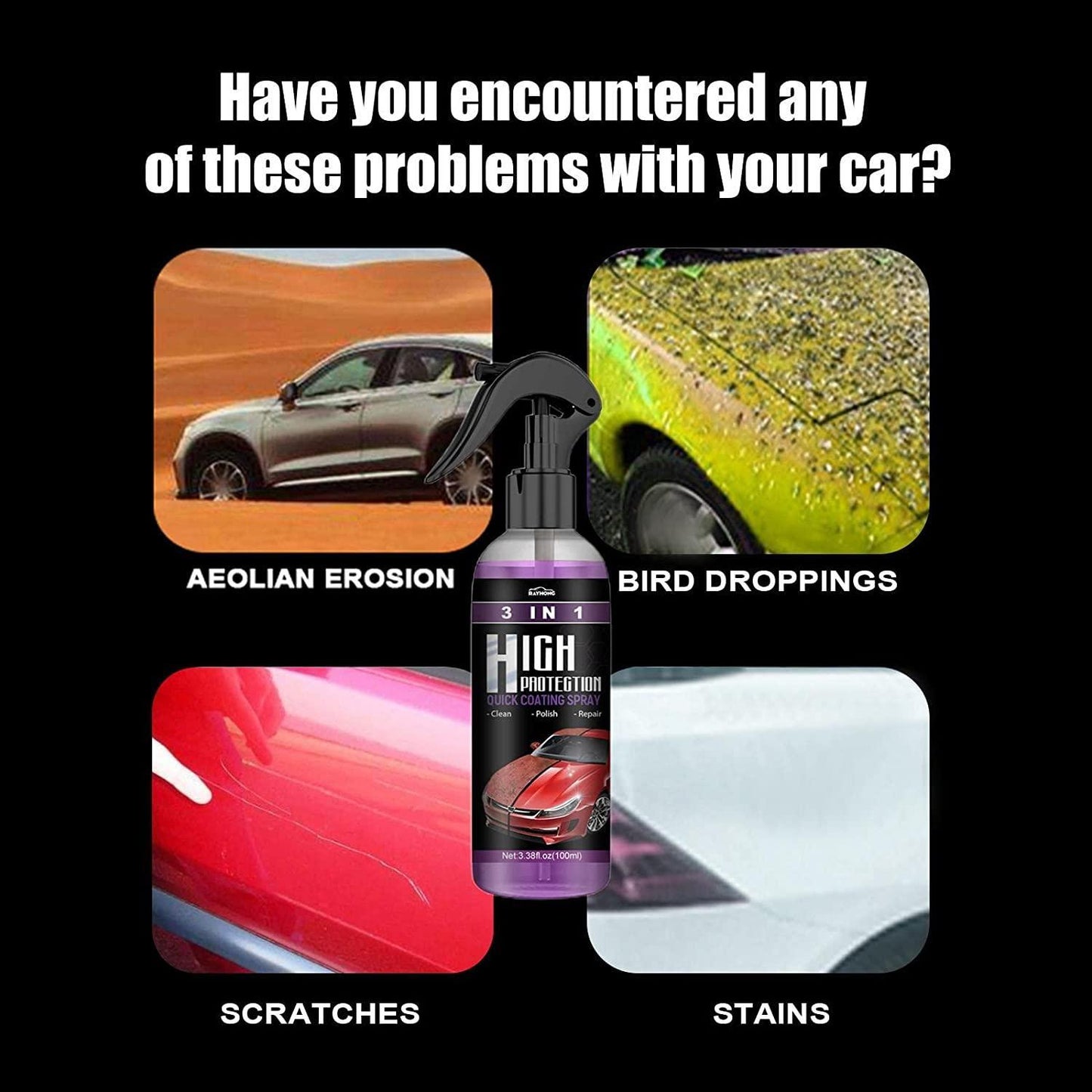 Hydrophobic Polish Coating Car Scratch Spray (Pack of 2)