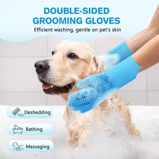 Silicone Pet Grooming Bath Glove for Dogs and Cats Hair Removal Scrubber