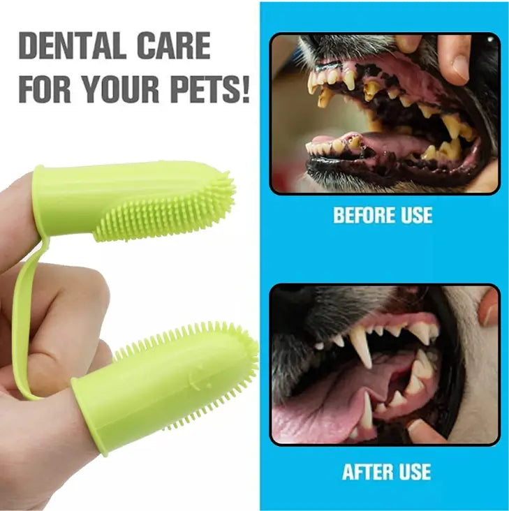 Pet Finger Toothbrush Soft Bristle Dental Cleaning Brush for Dog
