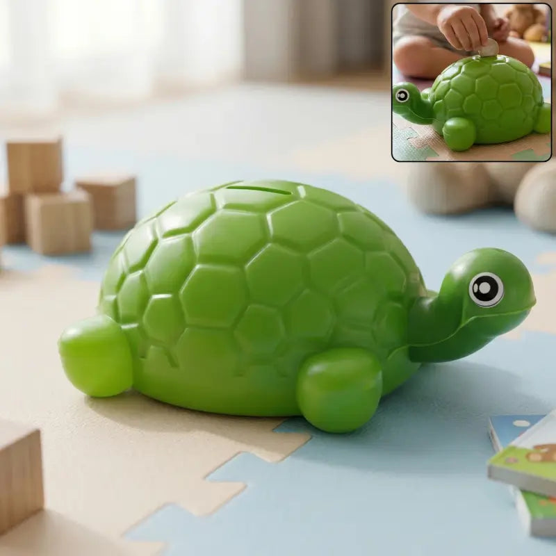Cute Small Tortoise Shape Money Bank for Kids - Coin Saving Box