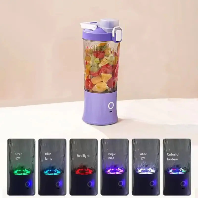 Eletric Crusher Juicer With Multicolor Light, 8 Blades