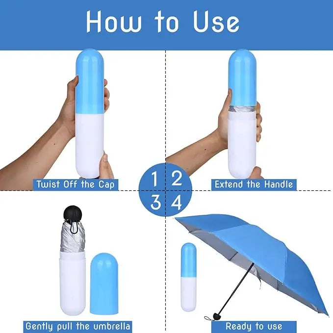 Capsule Shape Mini Folding Umbrella