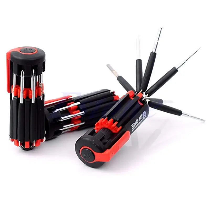 8-in-1 Multi-Tool Screwdriver with LED Flashlight Compact and Portable