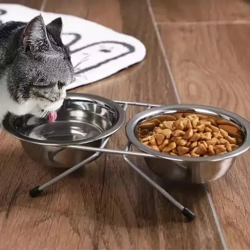 Stainless Steel Pet Feeder Bowl with Iron Stand – 200 ml