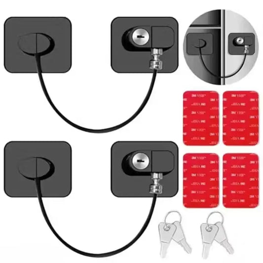 2 Pack Child Safety Cabinet & Fridge Locks with Keys