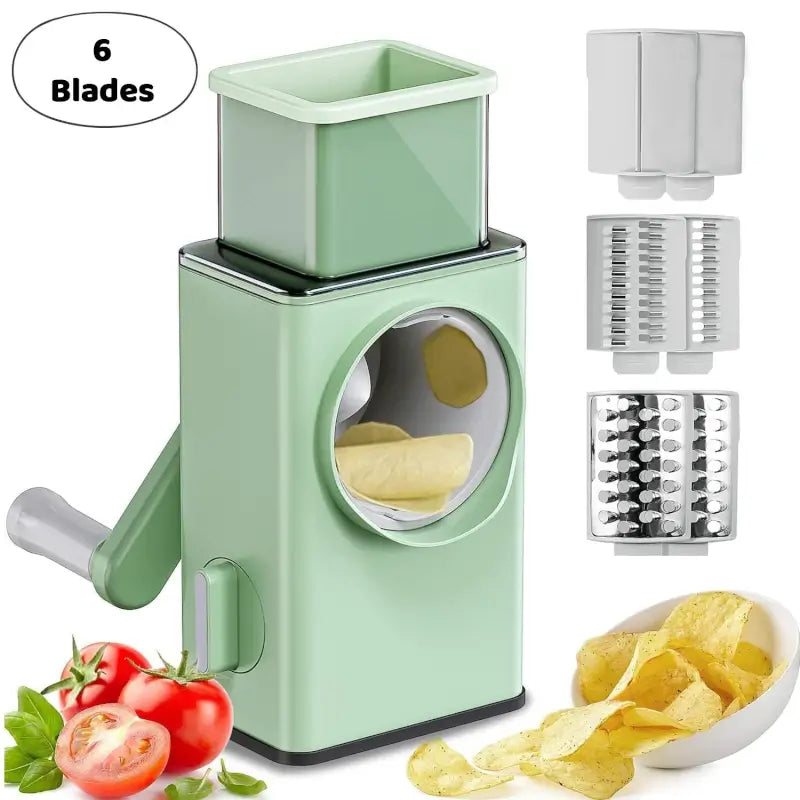 Stainless Steel Vegetable Chopper with 6 Blades