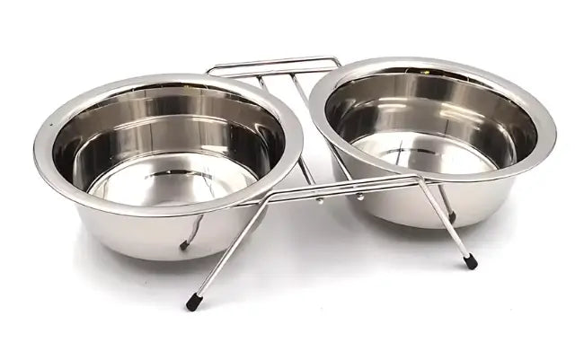 Stainless Steel Pet Feeder Bowl with Iron Stand – 200 ml