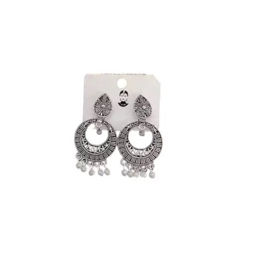 Combo of 4 Pair Oxidised Silver Jhumki & Hoop Earrings