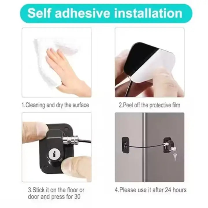 2 Pack Child Safety Cabinet & Fridge Locks with Keys