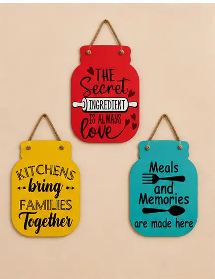 Wooden Kitchen Wall Hanging Decor Set of 3