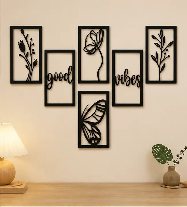 Wooden Wall Decor Set (Pack of 6)