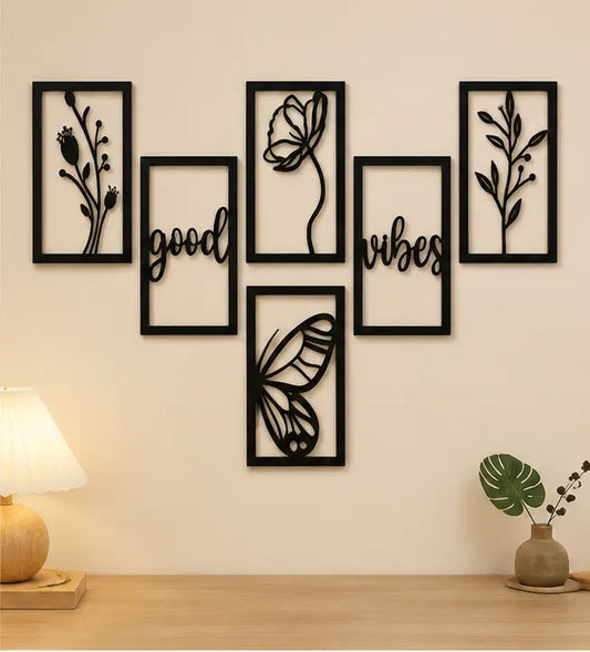 Wooden Wall Decor Set (Pack of 6)