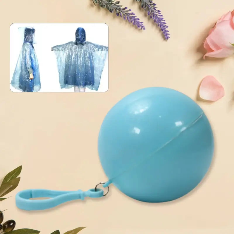 Disposable Raincoat for Kids with Hood and Attachable Round Case