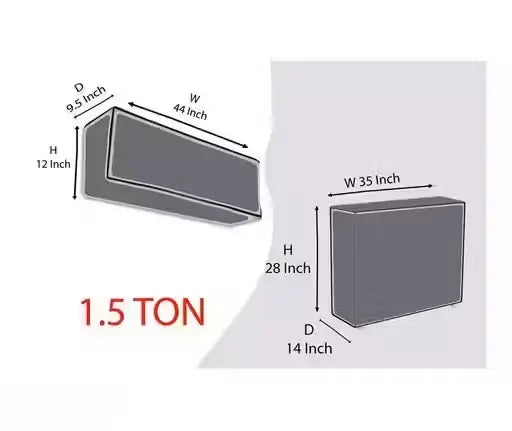 SVASTI Waterproof PVC Split AC Cover for 1.5 Ton AC (Pack of 2)