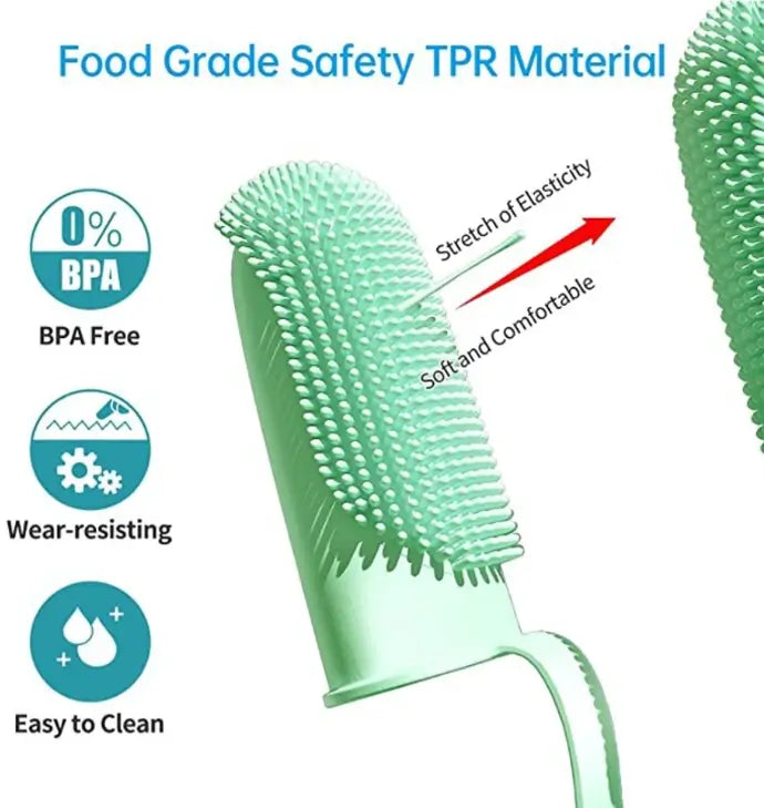 Pet Finger Toothbrush Soft Bristle Dental Cleaning Brush for Dog