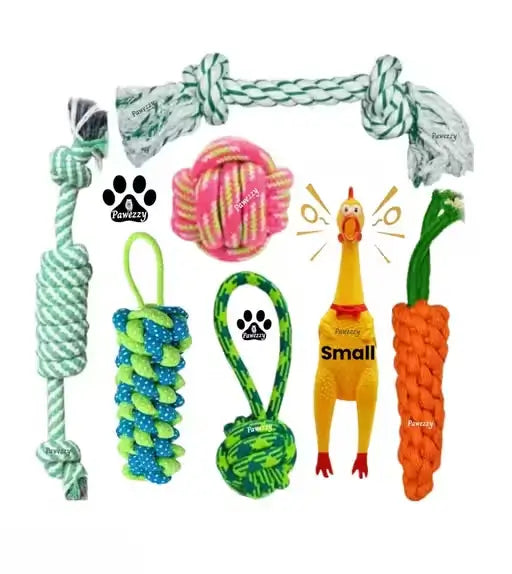 Pawezzy Dog Chew Rope Toys Combo Set (7 Pcs)