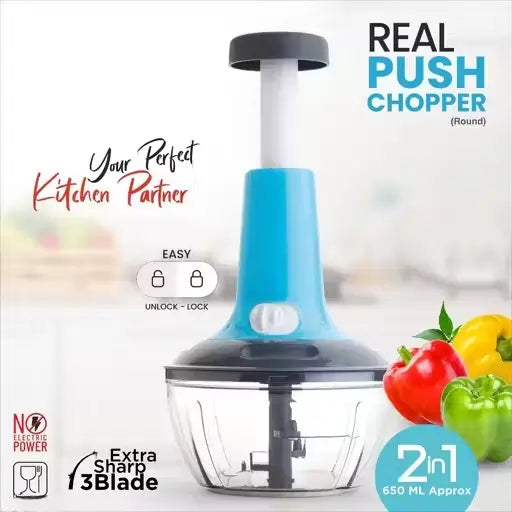 Food Chopper Steel Large – Manual Push Chopper