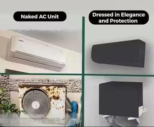 SVASTI Waterproof PVC Split AC Cover for 1.5 Ton AC (Pack of 2)
