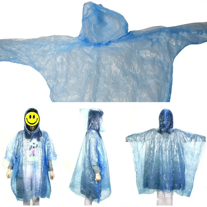 Disposable Raincoat for Kids with Hood and Attachable Round Case
