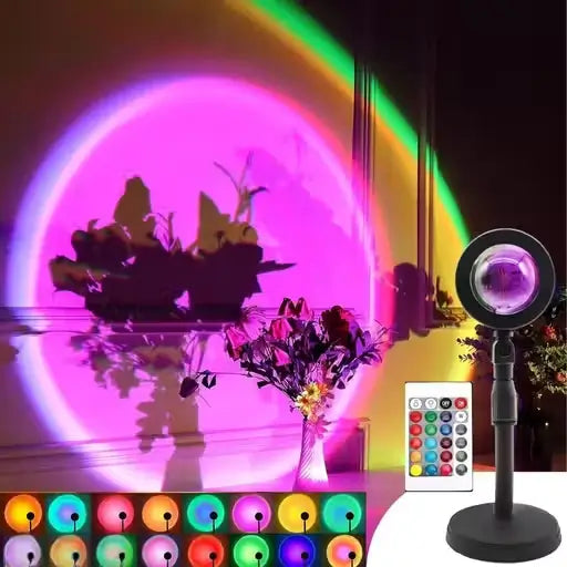 Sunset Lamp Projector – 16 Color LED Night Light with Remote
