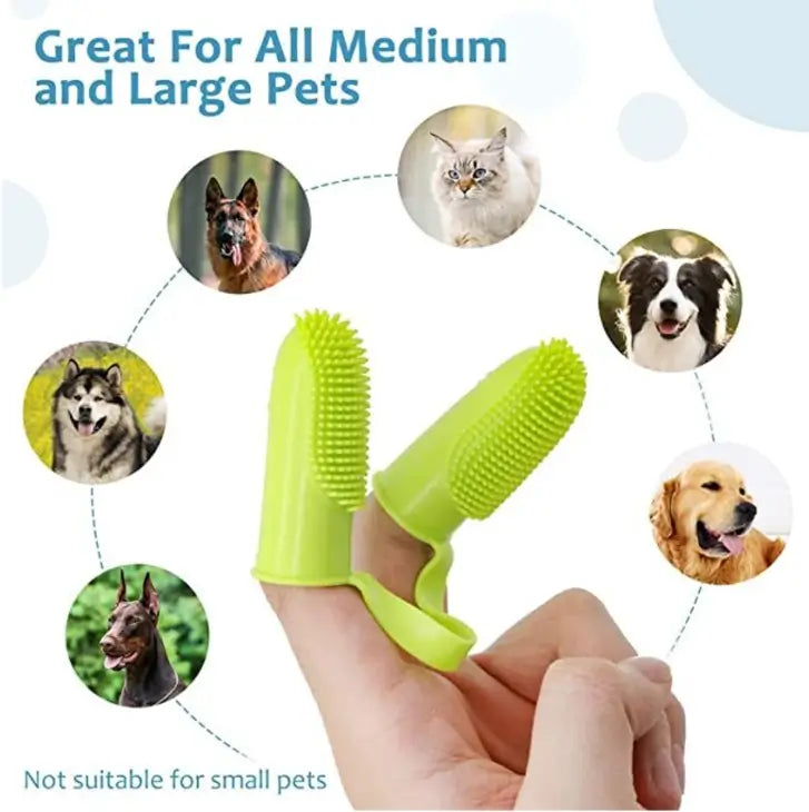 Pet Finger Toothbrush Soft Bristle Dental Cleaning Brush for Dog