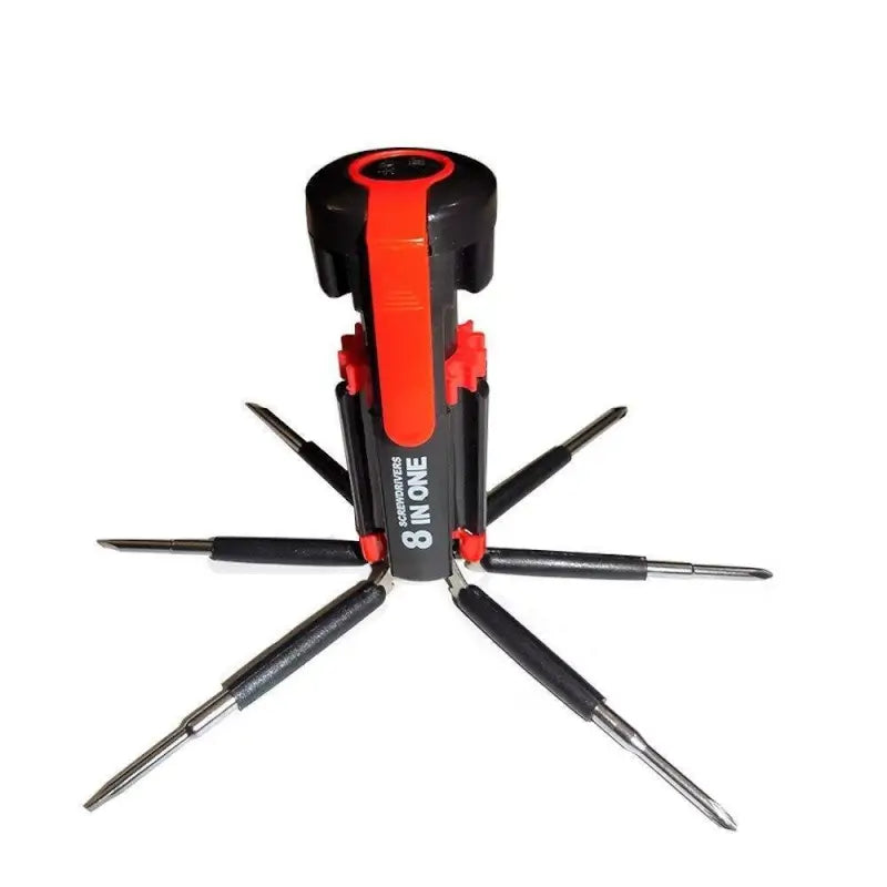 8-in-1 Multi-Tool Screwdriver with LED Flashlight Compact and Portable