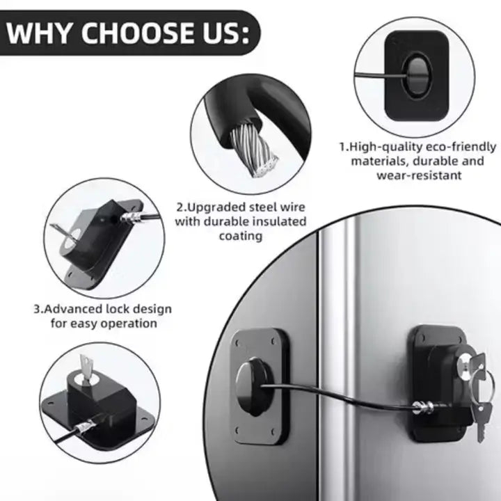 2 Pack Child Safety Cabinet & Fridge Locks with Keys