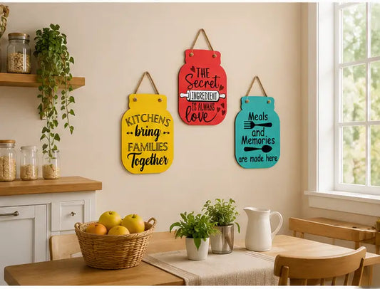 Wooden Kitchen Wall Hanging Decor Set of 3